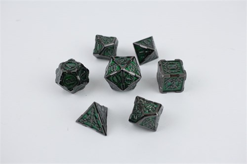 7-Piece Metal RPG Dice Set — Malachite Knight - photo 29693