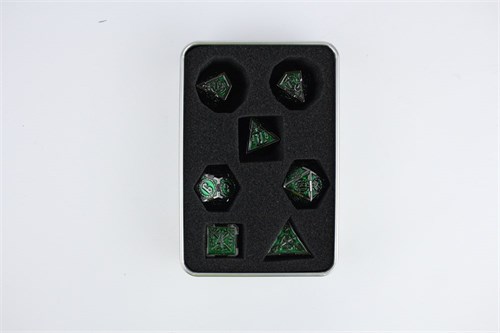 7-Piece Metal RPG Dice Set — Malachite Knight - photo 29694