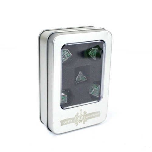 7-Piece Metal RPG Dice Set — Malachite Knight - photo 29695