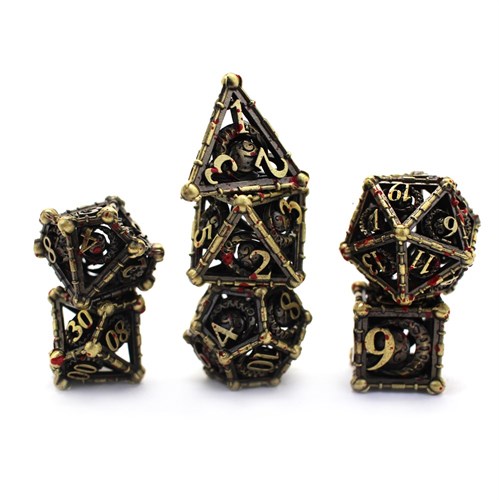 7-Piece Metal RPG Dice Set — Bronze Crescent - photo 29696