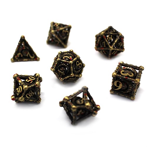 7-Piece Metal RPG Dice Set — Bronze Crescent - photo 29697