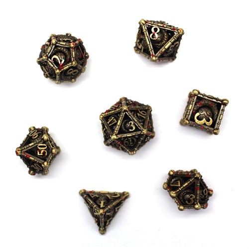7-Piece Metal RPG Dice Set — Bronze Crescent - photo 29698