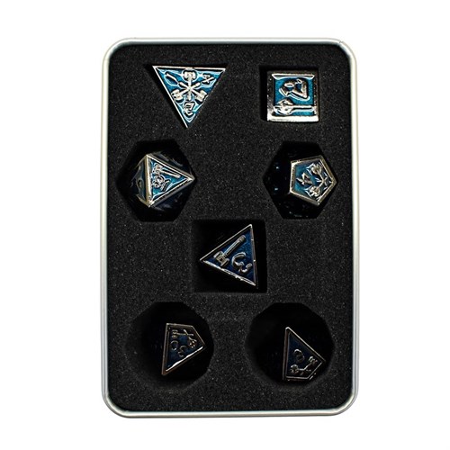 7-Piece Metal RPG Dice Set — Forge Dark-Light Blue - photo 29704