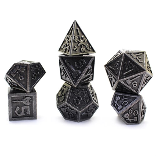 7-Piece Metal RPG Dice Set — Forge Nickel - photo 29721