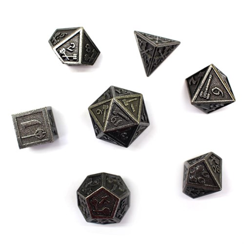 7-Piece Metal RPG Dice Set — Forge Nickel - photo 29722