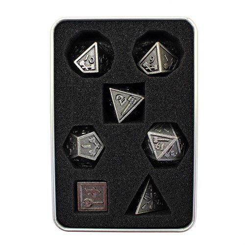 7-Piece Metal RPG Dice Set — Forge Nickel - photo 29724