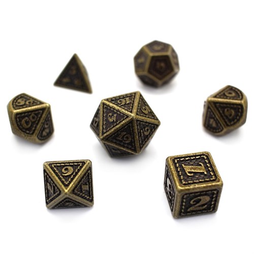 7-Piece Metal RPG Dice Set — Dragon Scale Bronze - photo 29727