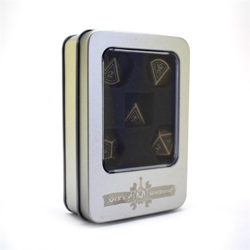 7-Piece Metal RPG Dice Set — Dragon Scale Bronze - photo 29730
