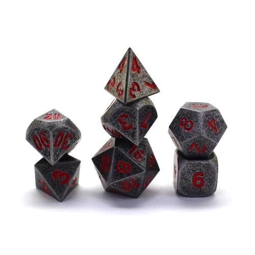 7-Piece Metal RPG Dice Set — Matte Metallic Red - photo 29731