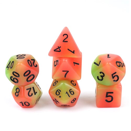 7-Piece RPG Dice Set — Tropical Mix Green-Orange - photo 29732