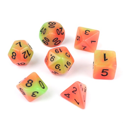 7-Piece RPG Dice Set — Tropical Mix Green-Orange - photo 29733