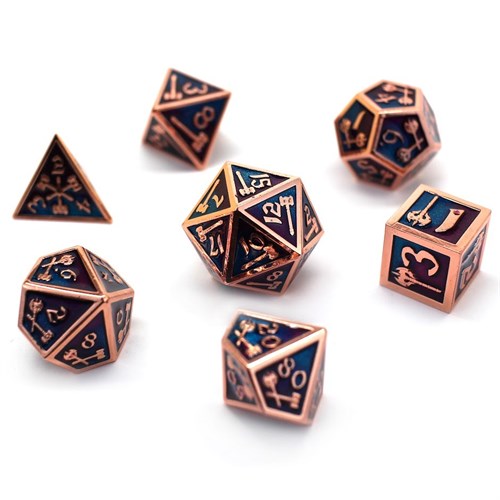 7-Piece Metal RPG Dice Set — Forge Purple-Light Blue - photo 29737