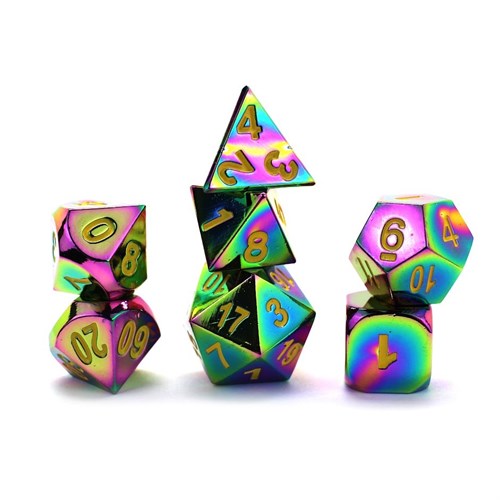 7-Piece Metal RPG Dice Set — Gloss Metallic Pearlescent - photo 29753