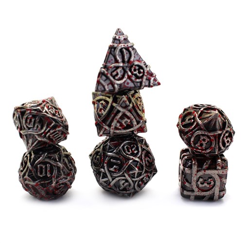 7-Piece Metal RPG Dice Set — Patterned Blood Metal - photo 29778