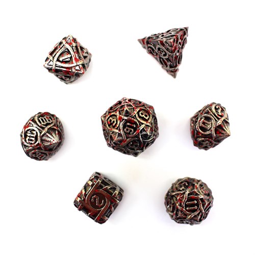 7-Piece Metal RPG Dice Set — Patterned Blood Metal - photo 29780