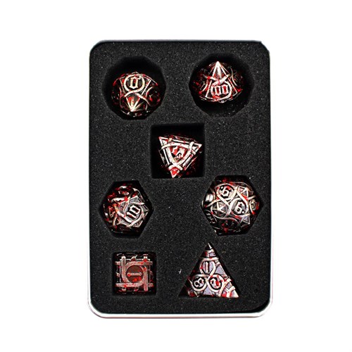 7-Piece Metal RPG Dice Set — Patterned Blood Metal - photo 29781