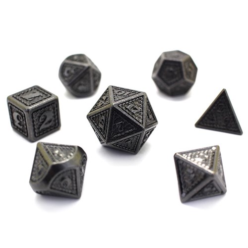 7-Piece Metal RPG Dice Set — Dragon Scale Nickel - photo 29784