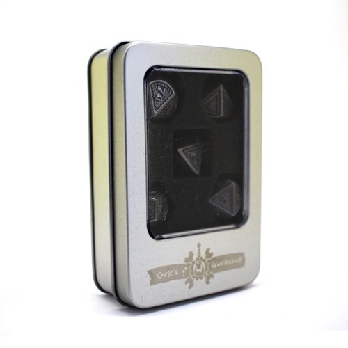 7-Piece Metal RPG Dice Set — Dragon Scale Nickel - photo 29787