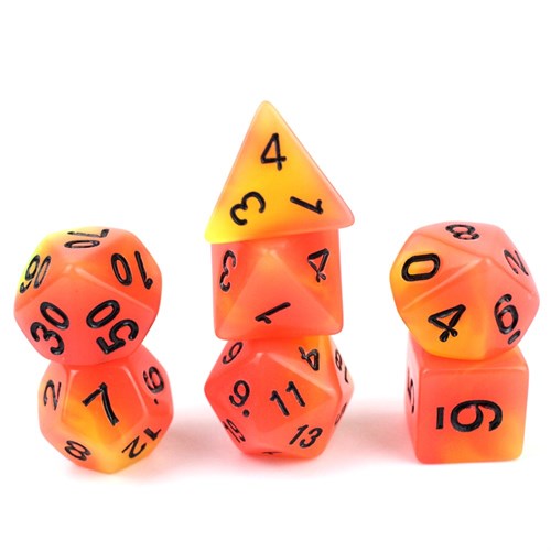 7-Piece RPG Dice Set — Tropical Mix Yellow-Orange - photo 29788