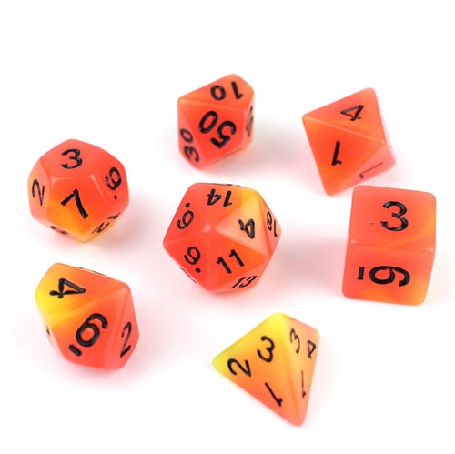 7-Piece RPG Dice Set — Tropical Mix Yellow-Orange - photo 29789