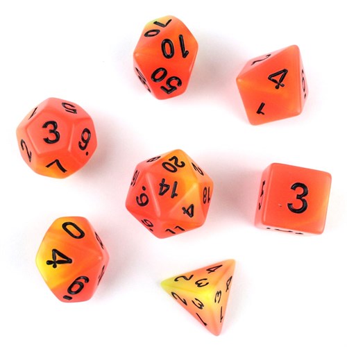 7-Piece RPG Dice Set — Tropical Mix Yellow-Orange - photo 29790