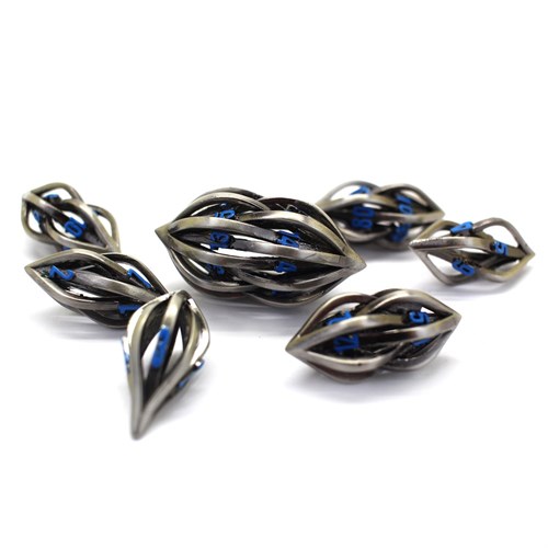 7-Piece Metal RPG Dice Set — Blue Bullet - photo 29791