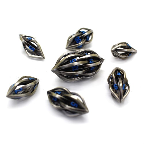 7-Piece Metal RPG Dice Set — Blue Bullet - photo 29792