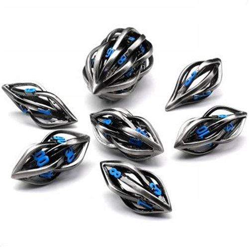 7-Piece Metal RPG Dice Set — Blue Bullet - photo 29794