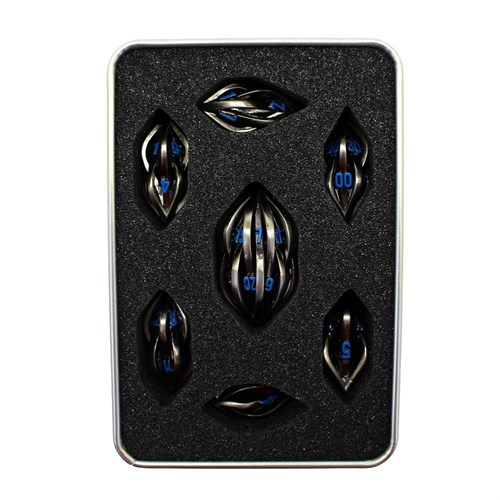 7-Piece Metal RPG Dice Set — Blue Bullet - photo 29795