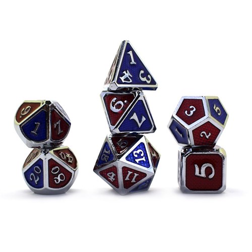 7-Piece Metal RPG Dice Set — Red-Blue Web - photo 29797