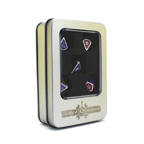 7-Piece Metal RPG Dice Set — Red-Blue Web - photo 29801