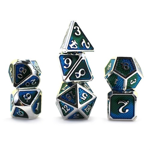 7-Piece Metal RPG Dice Set — Faux-Red Web - photo 29807