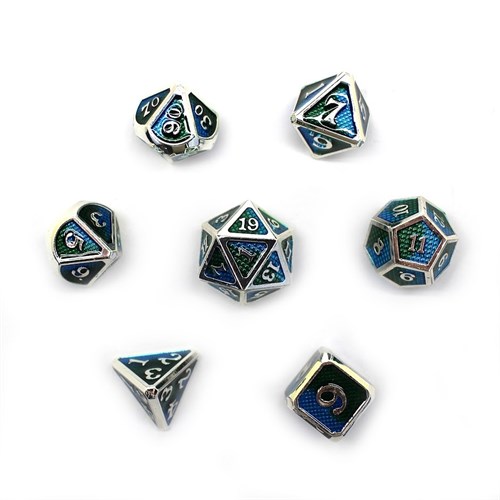 7-Piece Metal RPG Dice Set — Faux-Red Web - photo 29809
