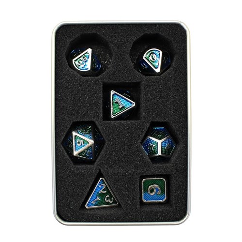 7-Piece Metal RPG Dice Set — Faux-Red Web - photo 29810