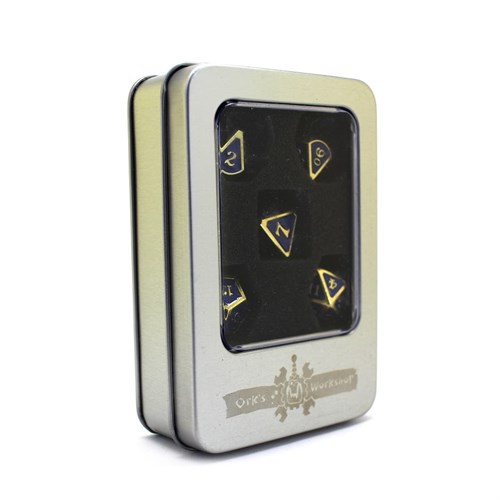 7-Piece Metal RPG Dice Set — Sapphire-Gold Web - photo 29816
