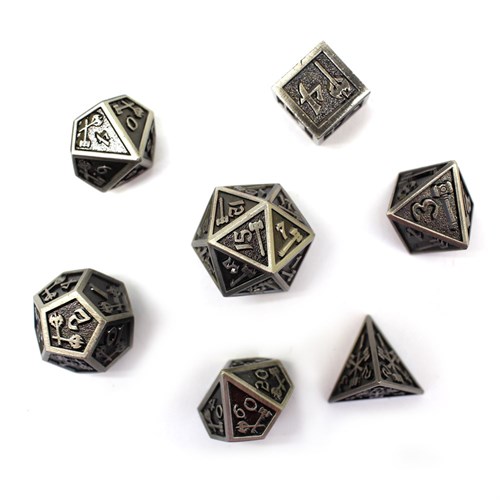 7-Piece Metal RPG Dice Set — Forge Bronze - photo 29824