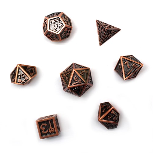 7-Piece Metal RPG Dice Set — Forge Ancient Nickel - photo 29834
