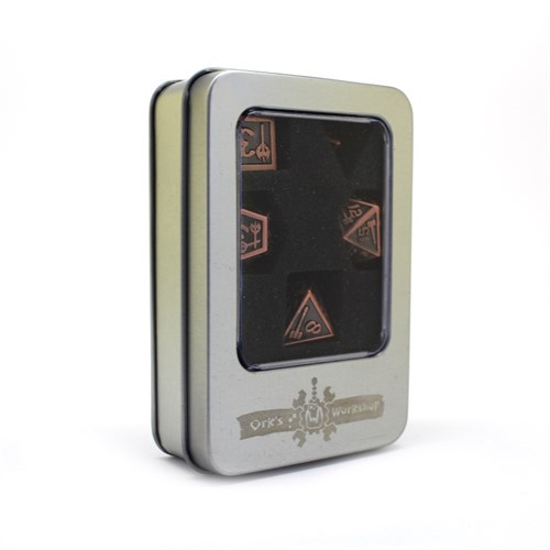 7-Piece Metal RPG Dice Set — Forge Ancient Nickel - photo 29836