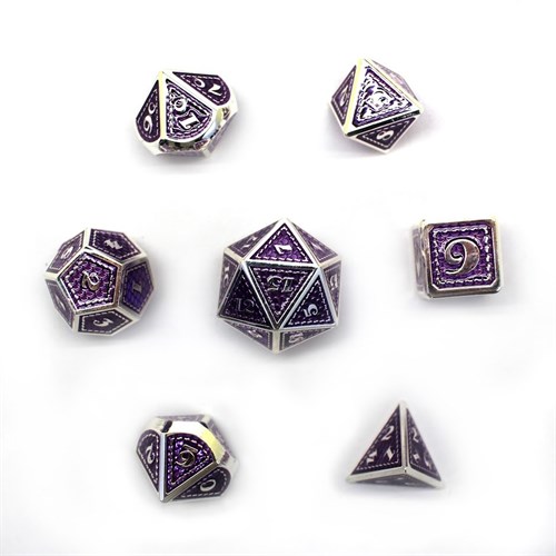 7-Piece Metal RPG Dice Set — Dragon Scale Purple - photo 29839