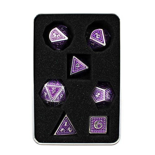 7-Piece Metal RPG Dice Set — Dragon Scale Purple - photo 29840