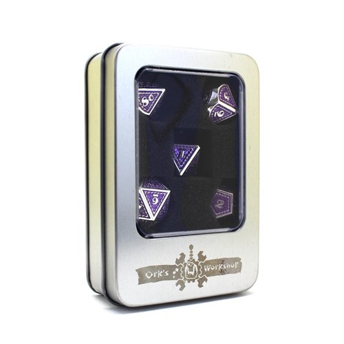 7-Piece Metal RPG Dice Set — Dragon Scale Purple - photo 29841