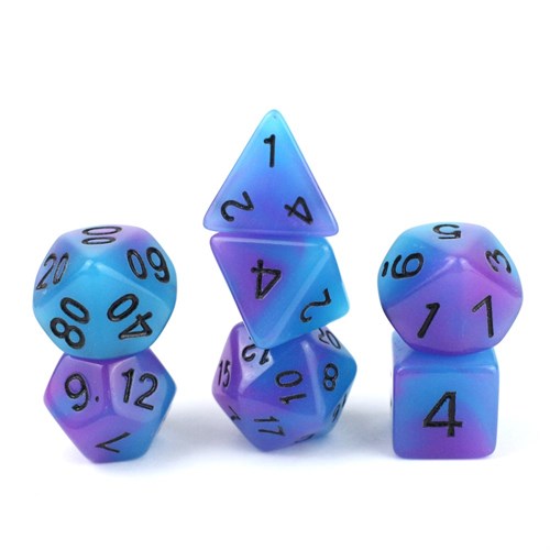 7-Piece RPG Dice Set — Tropical Mix Blue-Purple - photo 29845