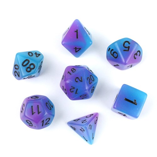 7-Piece RPG Dice Set — Tropical Mix Blue-Purple - photo 29847