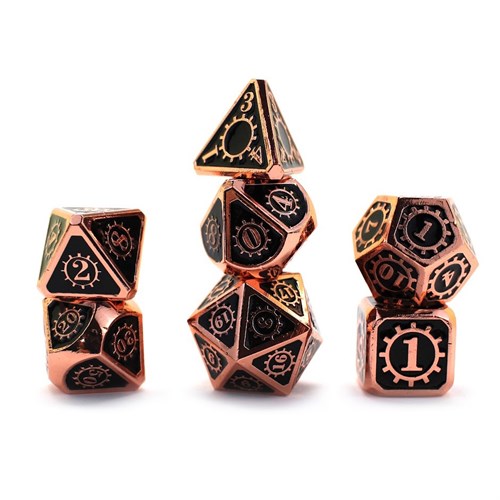 7-Piece Metal RPG Dice Set — Bronze Mechanism - photo 29859