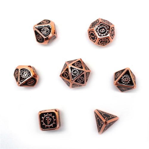 7-Piece Metal RPG Dice Set — Bronze Mechanism - photo 29860