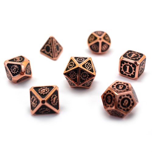 7-Piece Metal RPG Dice Set — Bronze Mechanism - photo 29861