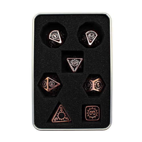 7-Piece Metal RPG Dice Set — Bronze Mechanism - photo 29862