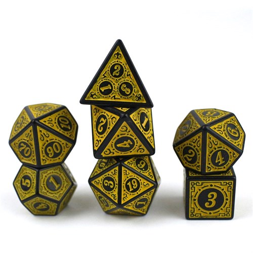 7-Piece RPG Dice Set — Gaming Yellow - photo 29877