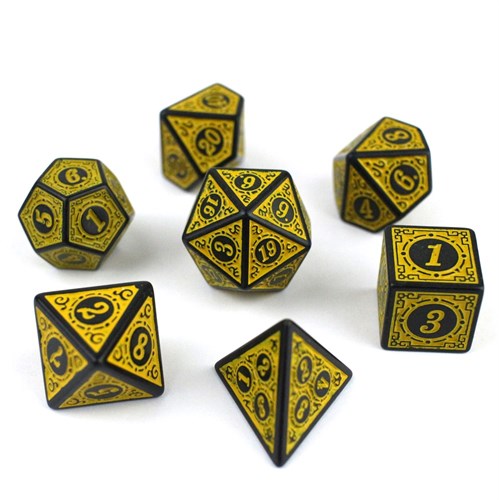 7-Piece RPG Dice Set — Gaming Yellow - photo 29878