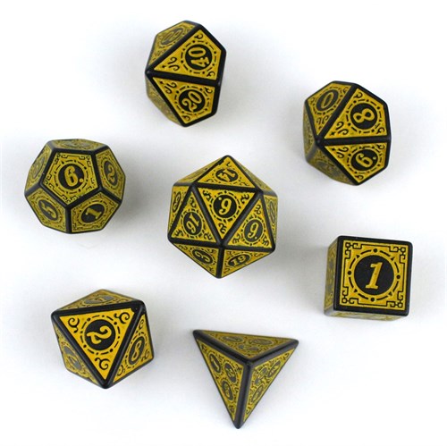 7-Piece RPG Dice Set — Gaming Yellow - photo 29879